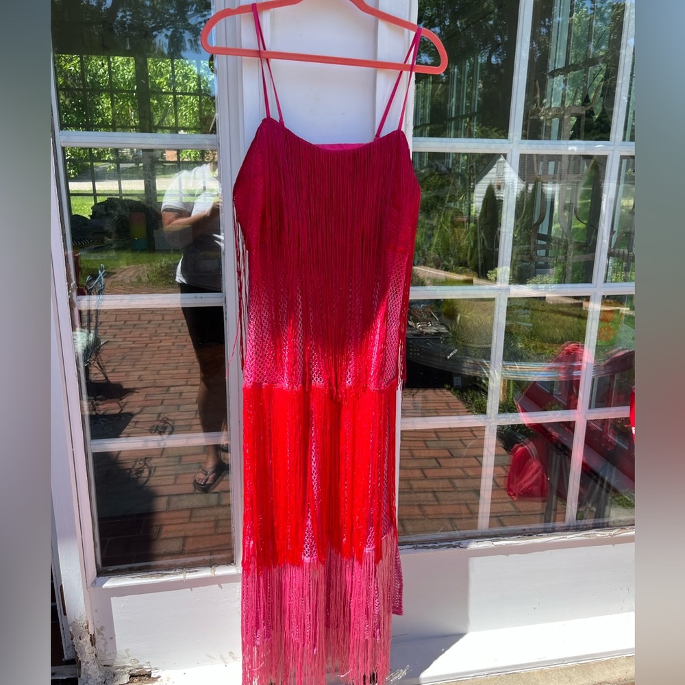 Anthropologie Let Me Be Tiered Ombre Fringe Dress NWT - Picture 8 of 14